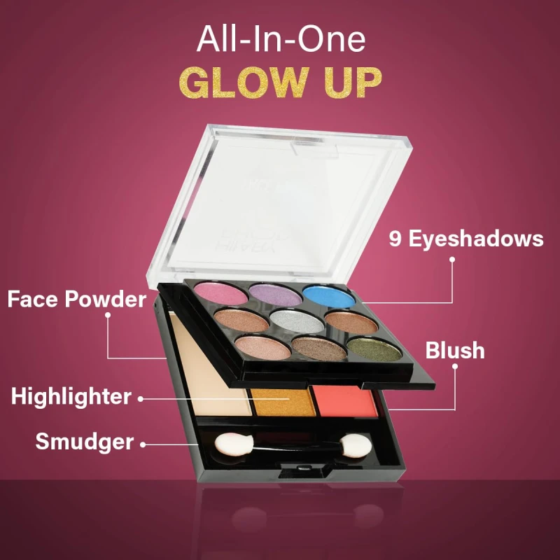 Hilary Rhoda Glow Up Face Palette | Face Palette with Blush, Highlighter, Face Powder & Eyeshadows | Highly Pigmented Face Palette | Available in 4 Variants | 20.6g (Shade 02) thumbnail 5
